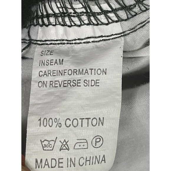 Cafdlcq Mens‎ 44 Cargo Pants Hi Rise Straight Leg Army Green Drawstring Waist - Picture 10 of 13